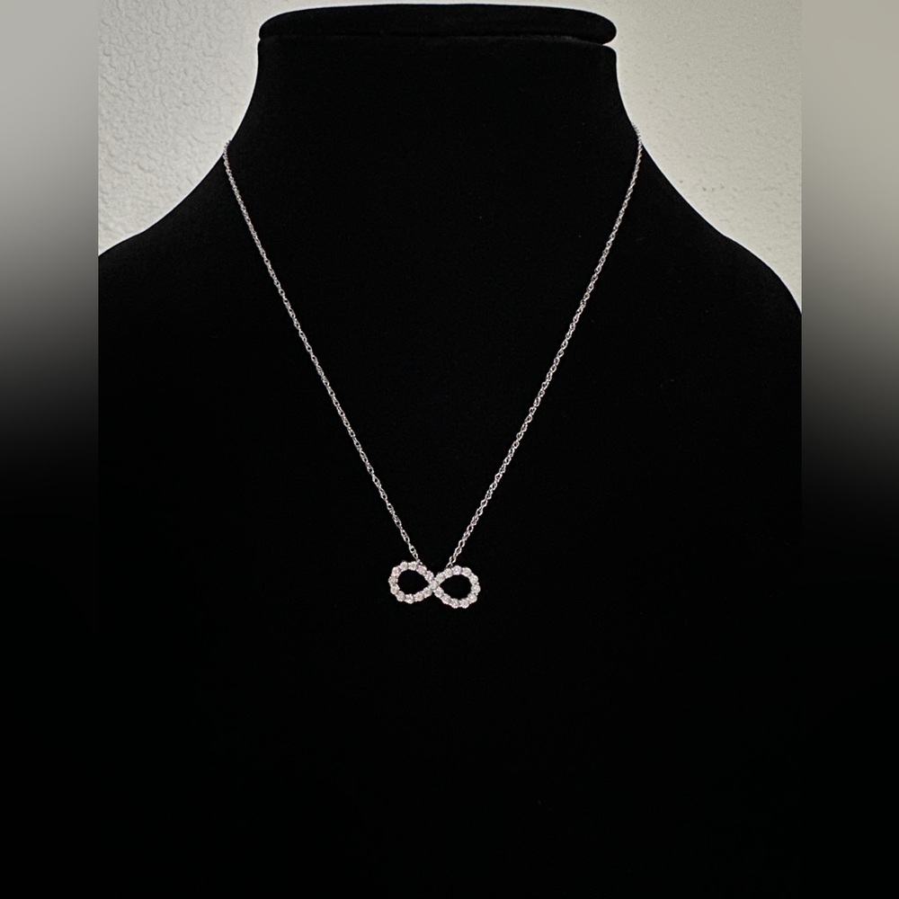 Timeless Diamond & Sterling Silver  Infinity Pendant Necklace by Yes,Please!
